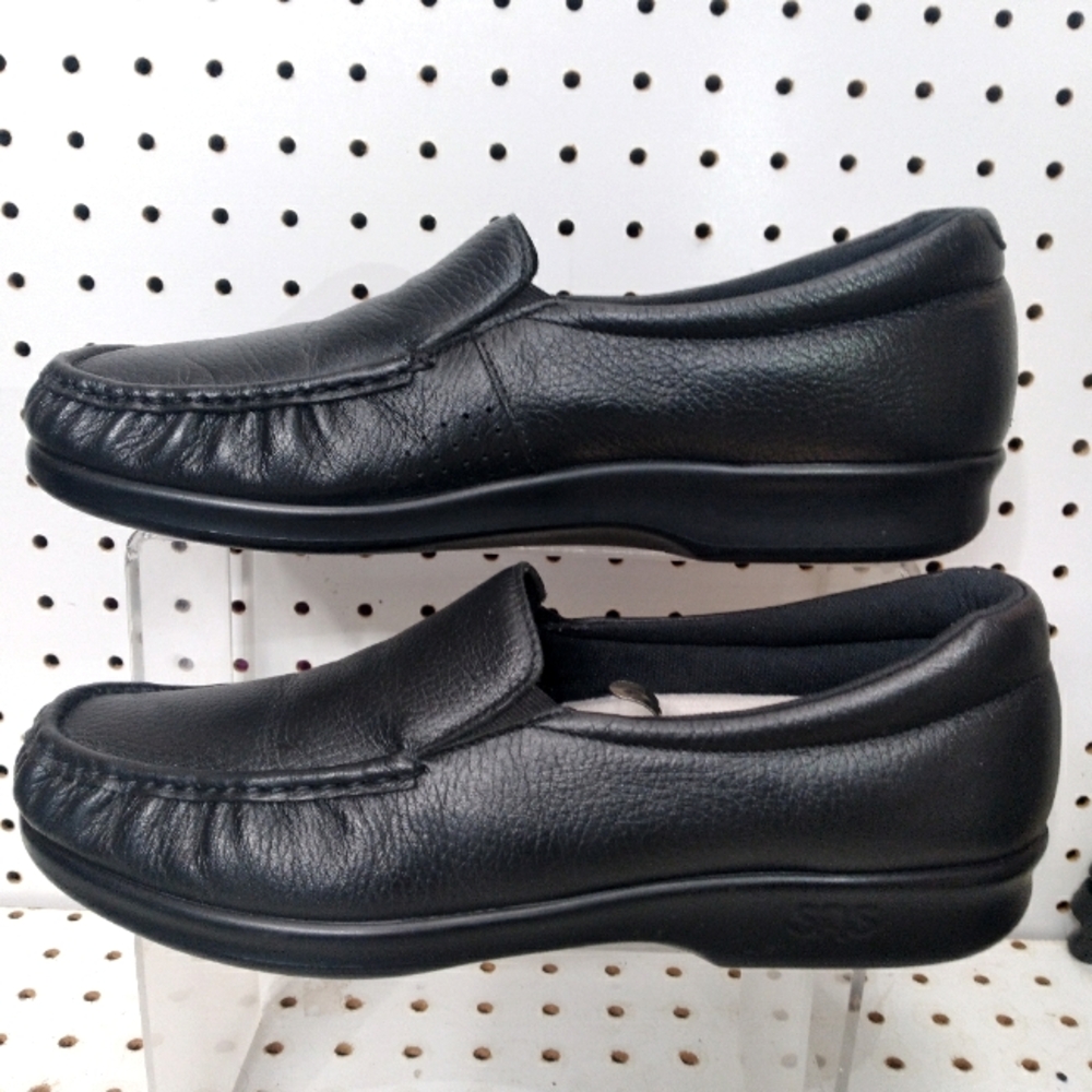 SAS TRIPAD COMFORT Men's Black Leather Shoes Footbed Loafers Made In 🇺🇸  11 S